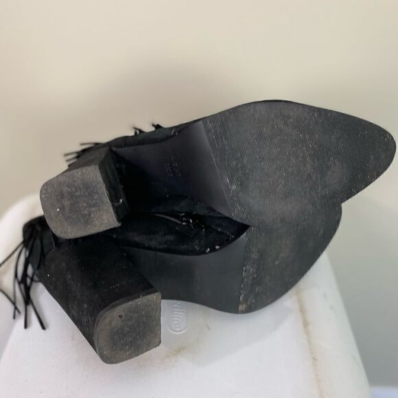 NINE WEST black fringe ankle boots - Picture 9 of 9